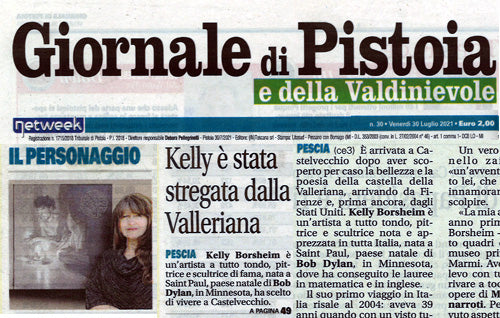 Giornale di Pistoia - Artist Interview News Article Tuscany Italy