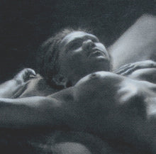 Cargar imagen en el visor de la galería, Detail of the face area of the live model as drawn with charcoal.  fine art prints from artist Kelly Borsheim