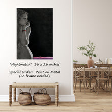 Laden Sie das Bild in den Galerie-Viewer, z SOLD ~ Nightwatch Seated Nude Woman Sideways Thinking Woman Charcoal Drawing