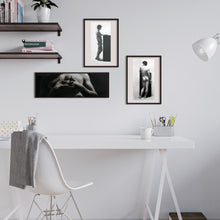 Load image into Gallery viewer, framed male nude drawings, a collection of three by artist Kelly Borsheim, enhance and inspire in this home office wall decor
