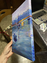 Laden Sie das Bild in den Galerie-Viewer, Umag Harbour at Sunset Croatia Painting