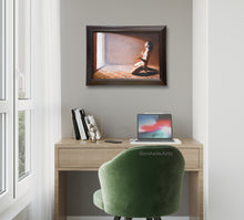 Laden Sie das Bild in den Galerie-Viewer, The oil painting Relinquish could be a good reminder in this home office to let go a little to accept good things in one's life.