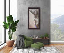 Carica l'immagine nel visualizzatore di Gallery, Showing the large 2 x 4 foot abstracted figure painting as a vertical in this loft apartment