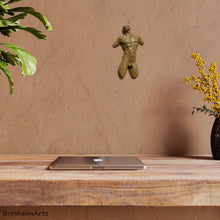 Cargar imagen en el visor de la galería, Hang the bronze male torso figure directly on the wall without a stone base.  Looks great in this warm walled home office.