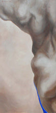 Carica l'immagine nel visualizzatore di Gallery, Abstracted figure painting with browns and a touch of blue contemporary figure painting