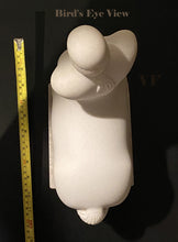將圖片載入圖庫檢視器 bird's eye view (from the top, I mean, looking down) of the white marble centaur (half man, half horse).  A tape measure is stretched out to his side to help you see the size of the sculpture.