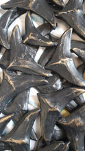 將圖片載入圖庫檢視器 The dark patina applied to the bronze has been lightly buffed off on all of the highlights to add depth to the entire bronze sculpture.  Detail shot of the triangular bird shapes.
