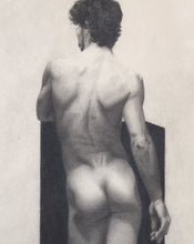 Cargar imagen en el visor de la galería, Detail of original pencil drawing of Mauro, an Italian live model with a gorgeous body