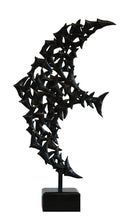 將圖片載入圖庫檢視器 Bronze sculpture made up of many small birds that form the shape of the larger flying bird with wings spread. Bronze sculpture shown on white background