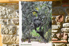 Carica l'immagine nel visualizzatore di Gallery, The original painting was painted on a pre-gesso 'd piece of primed wood, but not the 50 x 70 cm of the board.  Intended to (and did) cut off two edges of the original painting.