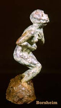 Load image into Gallery viewer, Profile view 9-1-1 911 Anguished Figure Fall of Twin Towers Bronze Statue Sculpture
