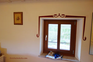 Mural Painting ~ Window Trim Decor Upstairs Bedroom low ceiling
