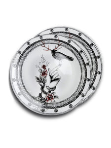 Order 2 plates Dragana Adamov Collection Plate Bird with Antlers on Hand with snake and roses