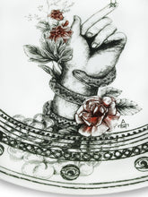 Carica l'immagine nel visualizzatore di Gallery, Detail Hand Drawing with Flowers and Serpent SnakeDragana Adamov Collection Plate Bird on Hand Collector Plate Designer Plate