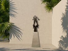將圖片載入圖庫檢視器 Against the Dying of the Light - Rage Rage bronze sculpture in outdoor patio location as focal point statement art