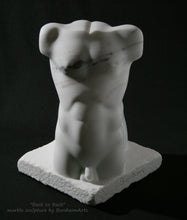 Load image into Gallery viewer, the male torso face on... note the open book shape at the top, enhances contemporary art collections