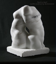 Load image into Gallery viewer, Male and Female Torsos Stone Carving Back to Back Contemporary Art, Great wedding or anniversary gift, indoor or outdoor display for this marble carving artwork