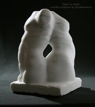 Load image into Gallery viewer, Male and Female Torsos Stone Carving Back to Back Contemporary Art, Great wedding or anniversary gift, indoor or outdoor display for this marble carving artwork