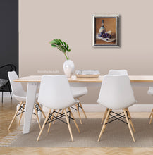 Carica l'immagine nel visualizzatore di Gallery, a warm still life painting for wine lovers and aperitivo is framed with a distressed white wood frame.