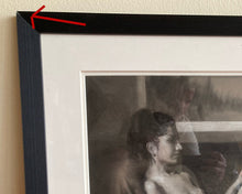 將圖片載入圖庫檢視器 Small separation in the top left corner, artwork is priced lower because of this small imperfection, note that glass is normal frame glass.  You may prefer to change it out to non-reflective glass.