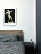 Cargar imagen en el visor de la galería, small print available of this classically trained art drawing in charcoal of an archer ecorche.  Black and white drawing that soothes in the bedroom home decor art