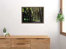 Load image into Gallery viewer, This touch of nature fine art print brings a peaceful feel to this bedroom scene, hung framed over the dresser and receiving a soft, diffused natural light.
