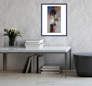 Sample frame of your printable pastel art in a room mockup Girl with Onions After John Singer Sargent