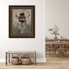 Laden Sie das Bild in den Galerie-Viewer, Example room decor with different frame Face and Hands Dono The Gift Man Genie Holding out Hands to Give with Smoke around Capoeira Movement Drawing