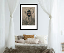 Laden Sie das Bild in den Galerie-Viewer, Bedroom art mockup Face and Hands Dono The Gift Man Genie Holding out Hands to Give with Smoke around Capoeira Movement Drawing