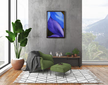 Carica l'immagine nel visualizzatore di Gallery, Statement art, yet simple eye catcher, romantic art of Legs in Purple on Blue, embracing in this loft living room elegant space.