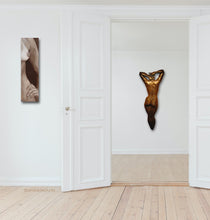 Cargar imagen en el visor de la galería, For lovers of the female nude, here the torso painting Lei (Her or She) graces the small space to the left of an entryway, while the large bronze bas-relief female nude back with Bob Fosse hands titled "Ten" can be seen as showcase art inside the home.