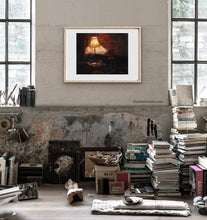 將圖片載入圖庫檢視器 books... books everywhere in this loft room.  London Pub print is framed with wide white mat and light wood frame, creating a focal point in the room that focuses on the love of books.