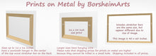 Load image into Gallery viewer, Details about the wood backing and hanging aparatus behind the prints on metal