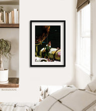 Load image into Gallery viewer, Wake up inspired with this Pinocchio as a world traveler story, shown hung framed on a bedroom wall.

