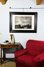 將圖片載入圖庫檢視器 Frame as you like, here with white mat and wide black frame Splashing Ocean Waves Black and White Art Print Cinque Terre Italy Coastal Wall Art
