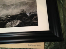 Cargar imagen en el visor de la galería, Detail image of the lower right corner, where the original drawing is signed by the artist, but also to show you the quality of the IKEA black plastic frame.  The frame is optional, but designed for more protection during shipping.