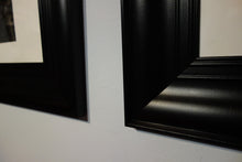 Cargar imagen en el visor de la galería, Detail of the black plastic frames from IKEA.  Change after safe shipping or keep and hang instantly.