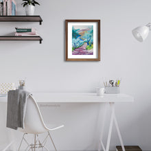 Cargar imagen en el visor de la galería, Another home office scene with Tuscan Road in Shadows Pastel Art placing color into this neutral room decor.