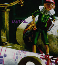Load image into Gallery viewer, Detail of the pastel drawing on black Italian paper.  Pinocchio the world traveler
