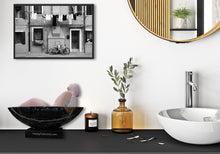 Load image into Gallery viewer, Durable stone sculpture looks great in a bathroom, or in any room of your home.  Buy Land today!