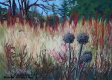 Cargar imagen en el visor de la galería, Grasses of Santa Margherita Ligure II Ligurian Landscape Painting Blue Pastel Painting Hiking Ligurian Coast near Portofino Italy