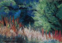 Load image into Gallery viewer, Grasses of Santa Margherita Ligure I Ligurian Landscape Painting Blue Pastel Painting Hiking Ligurian Coast near Portofino Italy