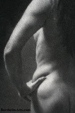 Load image into Gallery viewer, Detail of arm and Nude Woman Torso Memories of Venice Nude Woman Model Italy Classic Charcoal Drawing from Live Model Italy
