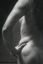 Cargar imagen en el visor de la galería, Detail of arm and Nude Woman Torso Memories of Venice Nude Woman Model Italy Classic Charcoal Drawing from Live Model Italy