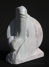 將圖片載入圖庫檢視器 Yin Yang Marble Sculpture Erotic Statue Green Gold Veining Marble