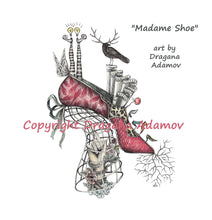 將圖片載入圖庫檢視器 This gorgeous fantasy illustration Madame Shoe by Dragana Adamov has been made into elegant scarves for women, as well as designer plates.