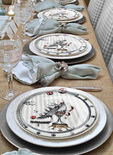 Carica l'immagine nel visualizzatore di Gallery, These gorgeous designer plates, the Tiger Shoe Circus by Dragana Adamov, bring a unique elegance to this table setting.
