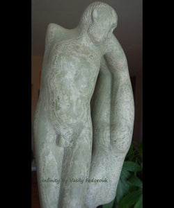 detail Vasily Fedorouk Infinity green marble sculpture couple romantic art
