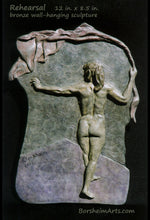 將圖片載入圖庫檢視器 Rehearsal Nude Dancer Back View Bronze Bas-relief Sculpture Wall-Hanging Art