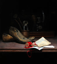 Load image into Gallery viewer, Shoes Still Life Painting Tools Sewing Machine Old Letters Realism Art

